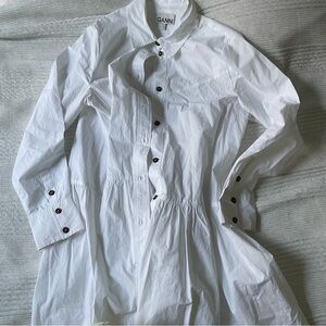 GANNI Cotton Poplin Mini Dress